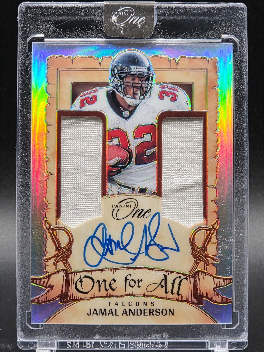 Panini One- Jamal Anderson Dual White Jersey Autograph Card(61/99)